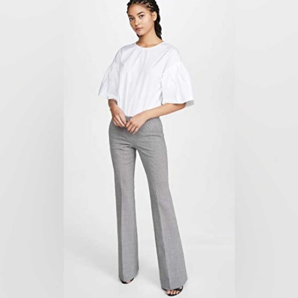 Theory Demitria 4 Houndstooth Flare Leg Stretch
Wool Pants In Black Multi